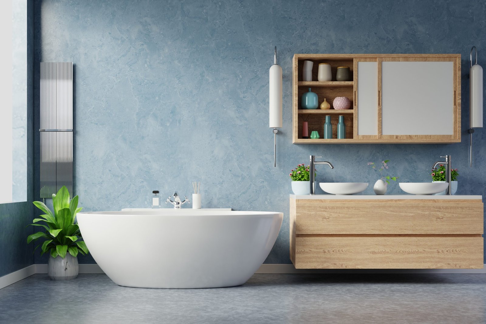 Completed bathroom remodeling project